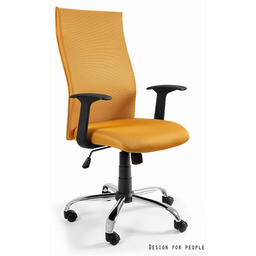 Fotel biurowy black on black żółty (tkanina membranowa