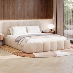 Łóżko tapicerowane z pojemnikiem SFG0200 140x200 Boucle Beż