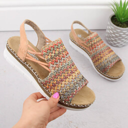 Komfortowe sandały damskie wsuwane multikolor Rieker V1241-90