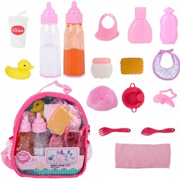 Zestaw Dla Lalki Nocnik Butelka Śliniak Plecak