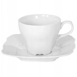 0000 Serwis Do Kawy 6/12 Biała Romantica Porcelana