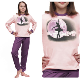 Piżama dla dzieci dziewczęca bawełniana z długim rękawem