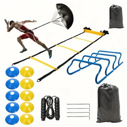 Duży Zestaw Treningowy Trenażer Pachołki Drabinka Koordynacyjna Płotki