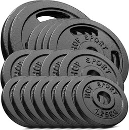 Zestaw obciążeń żeliwnych 60kg (2x10, 4x5, 4x2.5, 8x1.25)