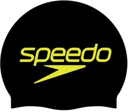 Speedo slogan print cap black stacked logo żółto/czarny