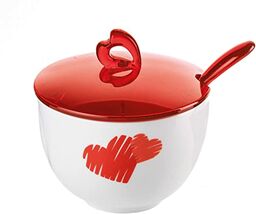 Guzzini - Love, cukiernica z loeffel - czerwona