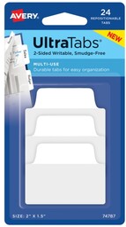 Zakładki indeksujące 50,8x38mm PP 4x6szt. białe AVERY ZWECKFORM