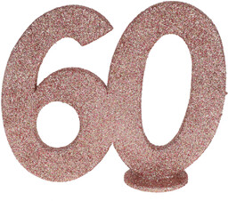 Dekoracja stołu Sześćdziesiątka różowe złoto - 1 szt.