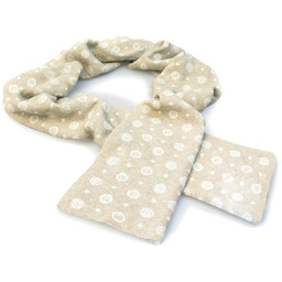 Wełniany beżowy szalik męski z domieszką kaszmiru W3