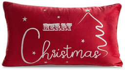 Poszewka bożonarodzeniowa z welwetu z lamówką Merry Christmas
