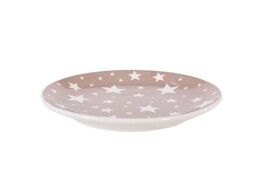 Eurofirany Talerz deserowy Carlo 17 cm biały beżowy