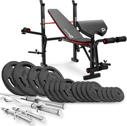Zestaw kulturystyczny Strong 106kg z ławką HS-1055