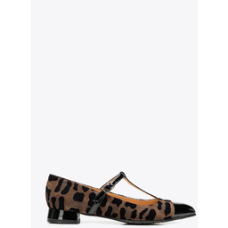 Zamszowe czółenka w panterkę brązowo - czarne