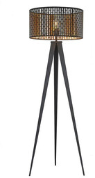 Lampa Podłogowa Lindby, Thoralf, czarny, salon, metal