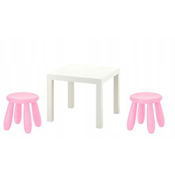 Ikea Zestaw Stolik Lack biały Mammut 2x Stołek