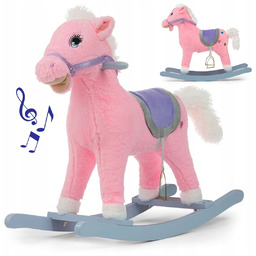 Koń na biegunach dla dzieci interaktywny Łatek Różowy