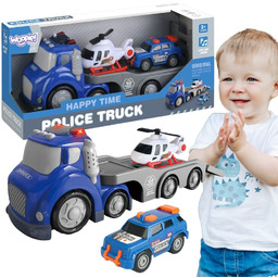 WOOPIE Niebieska Laweta Policyjna City Truck Efekty Dźwiękowe