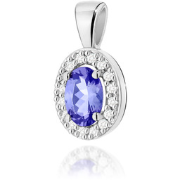 Złota zawieszka / wisiorek Tanzanit 0,40ct białe złoto