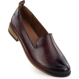 Półbuty damskie lordsy lakierowane bordowe Potocki 19337