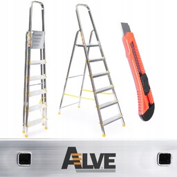 Drabina Domowa aluminiowa 6 stopniowa Alve 150 Kg