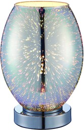Lampa stołowa szklana 3D srebrna 24cm 74940