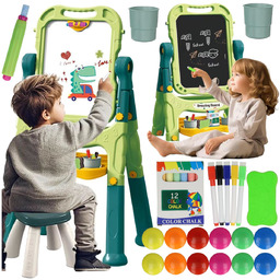 Tablica Edukacyjna Dwustronna Kredowa Magnetyczna z Akcesoriami Zielona