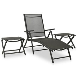 Emaga 3-cz. zestaw mebli do ogrodu, textilene, aluminium,