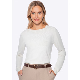 Sweter damski klasyczny kremowy