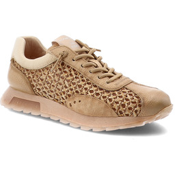 Hispanitas Sneakersy damskie, ze skóry naturalnej z tekstylnymi