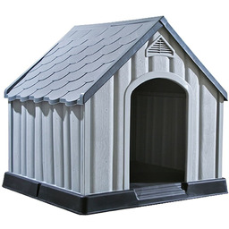 vidaXL Buda dla psa, szara, 92x87x91 cm, plastikowa