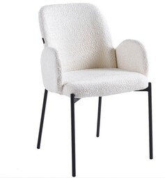 Krzesło tapicerowane CX2024 biały baranek boucle