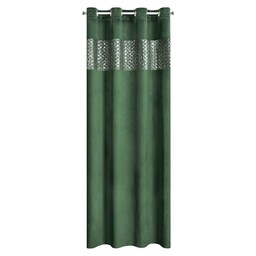 Eurofirany Zasłona 140x250 Margot zielona ciemna z cekinami