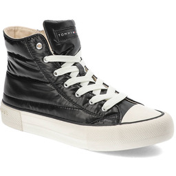 Tommy Hilfiger Czarne Trampki Modne Pikowane Buty Damskie