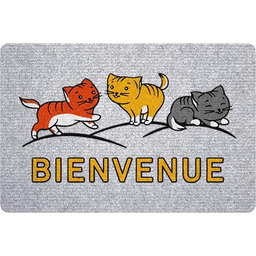 ID Mat 4060 szare koty stado "Bienvenue" [tekst