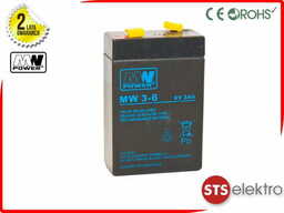 Akumulator MW 3-6 AGM 6V 3Ah MW Power