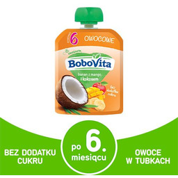 BoboVita Mus banan z mango i mleko kokosowe