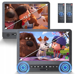 Desobry 12.5'' Samochodowy odtwarzacz DVD 2-ekrany