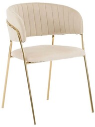 Krzesło tapicerowane Glamour C-889 welur beż, złote nogi
