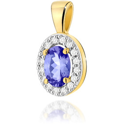 Złota zawieszka / wisiorek Tanzanit 0,40ct żółte złoto