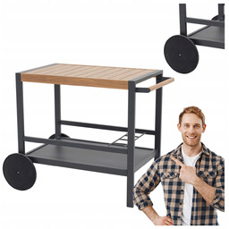 Barek Ogrodowy Wózek Barowy Aluminiowy Stolik Mobilny