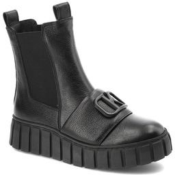Karino Czarne Botki Skórzane Buty Damskie