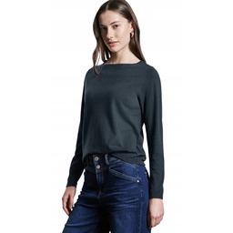 Street One Damski Sweter Chłodna Zieleń Klasyczny 34