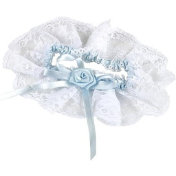 Mopec podwiązka z białą końcówką i satynową wstążką