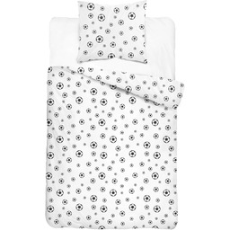 Pościel bawełniana dwustronna biała piłki PPL-18