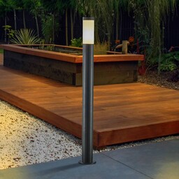 Lampa podłogowa Lindby Statius, antracyt/opal, żelazo, 100 cm