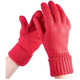 Damskie rękawiczki dzianinowe zimowe czerwone Passigatti