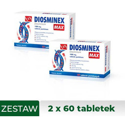 Zestaw 2x Diosminex Max 1000mg, 60 tabletek powlekanych
