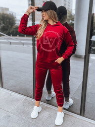 Welurowy komplet damski VIP PRIVATE bordowy Dstreet AY0869-L/XL