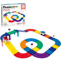 PICASSOTILES Klocki magnetyczne Tor wyścigowy PTR30