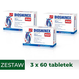 Zestaw 3x Diosminex Max 1000mg, 60 tabletek powlekanych